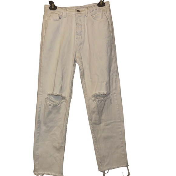 Princess Polly‎ women's white distressed jeans, size 6 - Picture 1 of 5